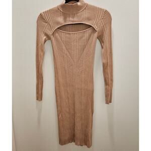 House of Harlow 1960 Beige Ribbed Knit Dress Size Small